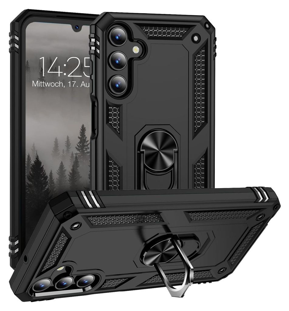 Armor Outdoor Handyhülle für Samsung Galaxy A15 / A15 5G Handy Panzer Case Cover Schutzhülle Farbe: Schwarz