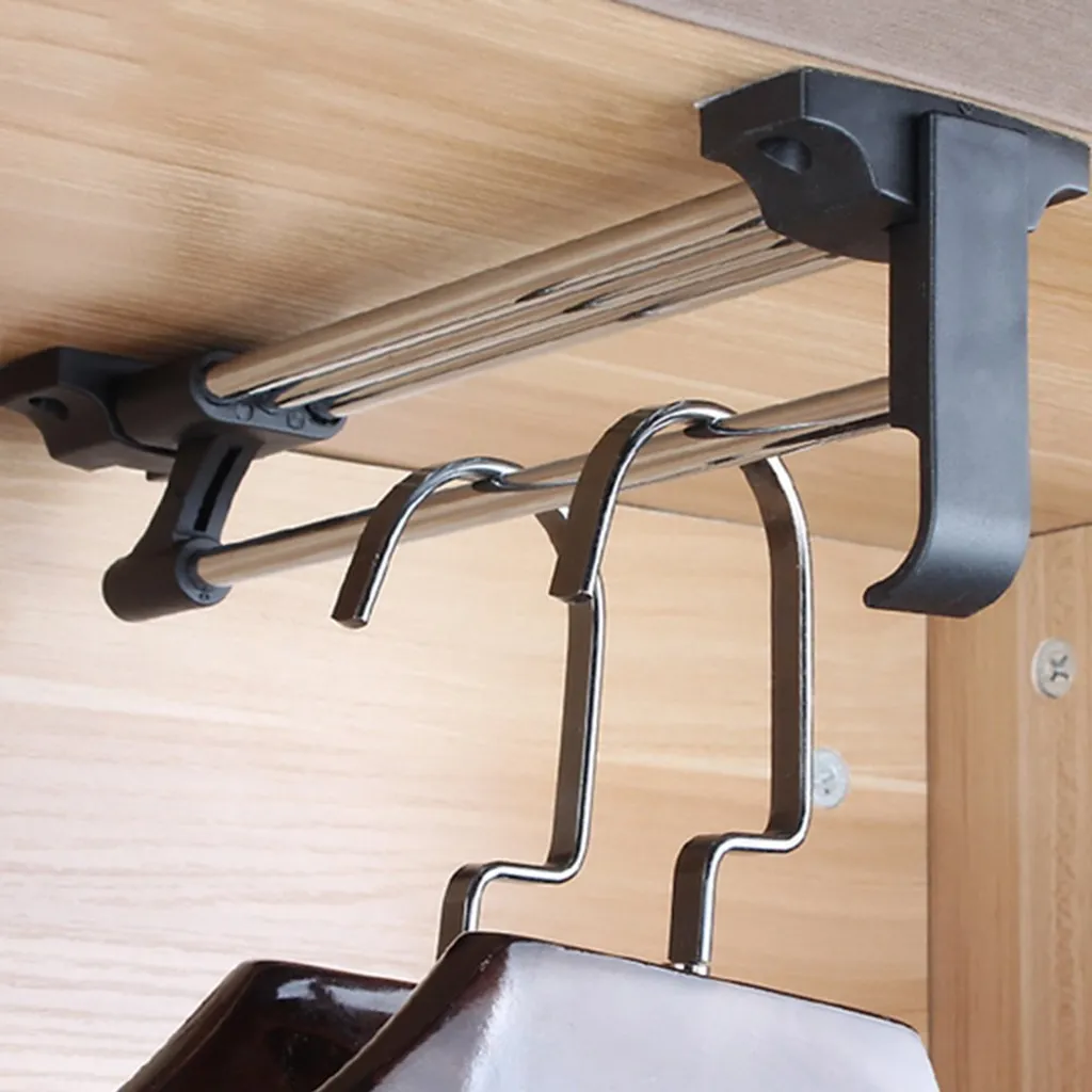 Set 6 Aste Salvaspazio Armadio | Appendiabiti Estraibile 30-52cm