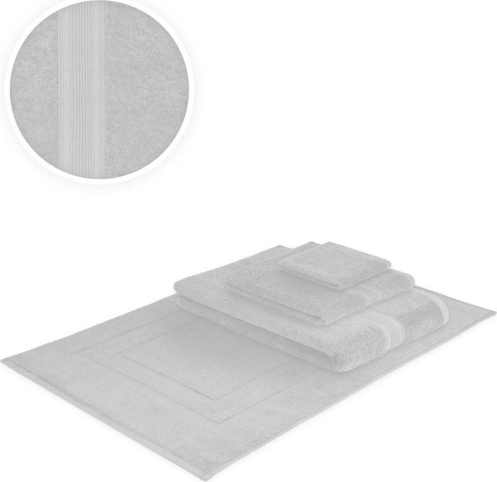 Handtücher Kombi Bade Set 4teilig 500 g/m² Frottee Silber