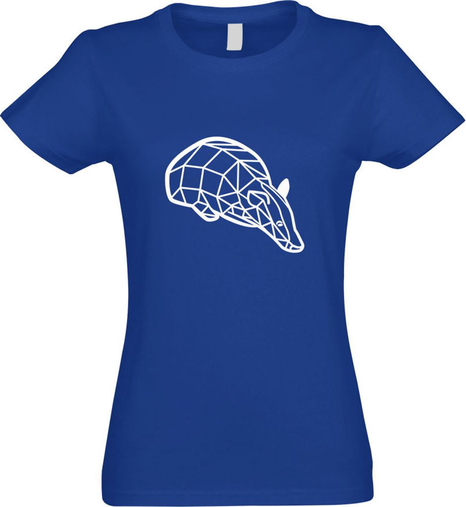 Kiwistar - T-Shirt tailliert - Damen - royal - Dachs Grimbart Polygon - mit Motiv Bedruckt - Funshirt Design - Sport - Freizeit - Damen - L