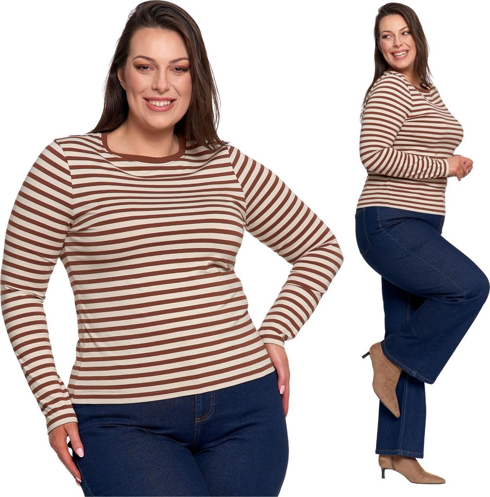 Moraj | Damenbluse - Beige - Baumwolle - Langarm - Modisch - Trendy, Größe XL