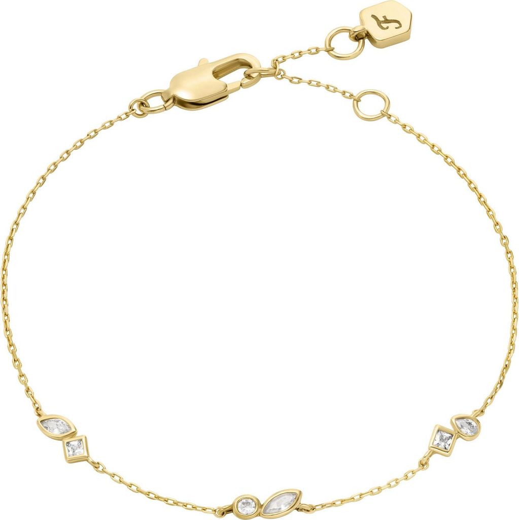 Fossil JA7288710 Damen Armband Edelstahl Gold weiß 19,5 cm