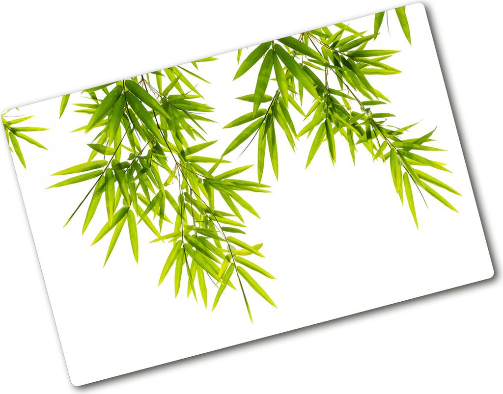 Tulup Glas Herdabdeckplatte - 80x52 cm - Glaskeramikkochfeld-Abdeckung Spritzschutz Glasabdeckplatte - Einteilig - Blumen & Pflanzen - Bambusblätt...