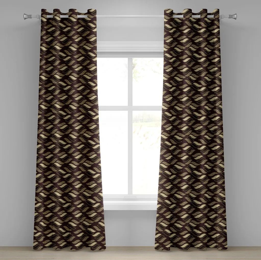 ABAKUHAUS Tenda con occhielli marrone, stile etnico africano, motivo mimetico con texture pelle di ghepardo, tende decorative a 2 pannelli, 280 cm x 225 cm, Redwood Brown