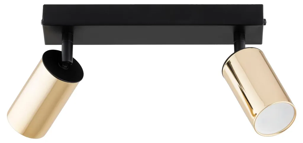 Spot double ATLET Alfa métal doré et noir design moderne 25cm GU10 IP20