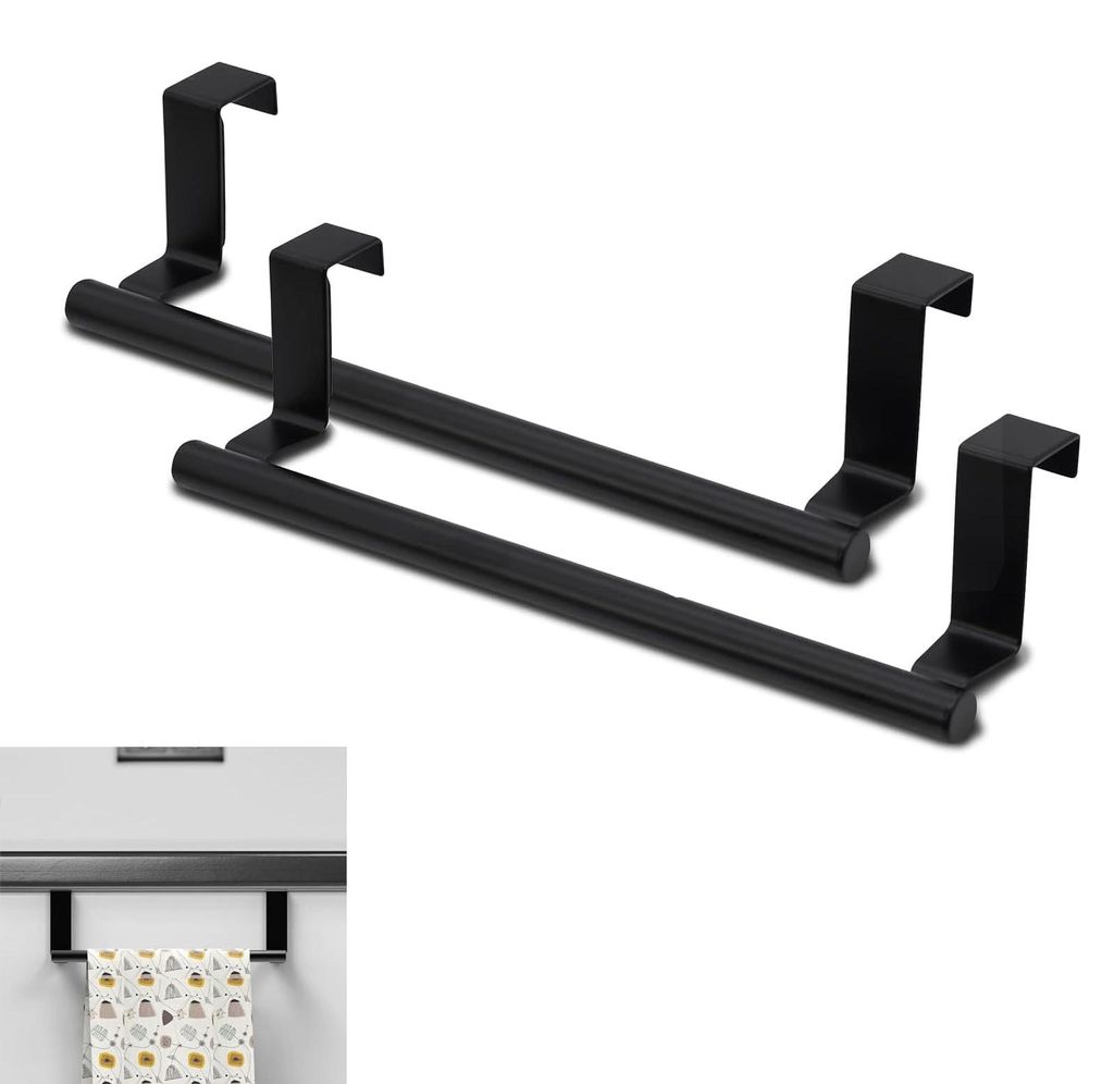 2 Stück Türhandtuchhalter, Handtuchhalter ohne Bohren, Geschirrtuchhalter Edelstahl Türhandtuchhalter Küche, Küchenhandtuchhalter zum einhäng...