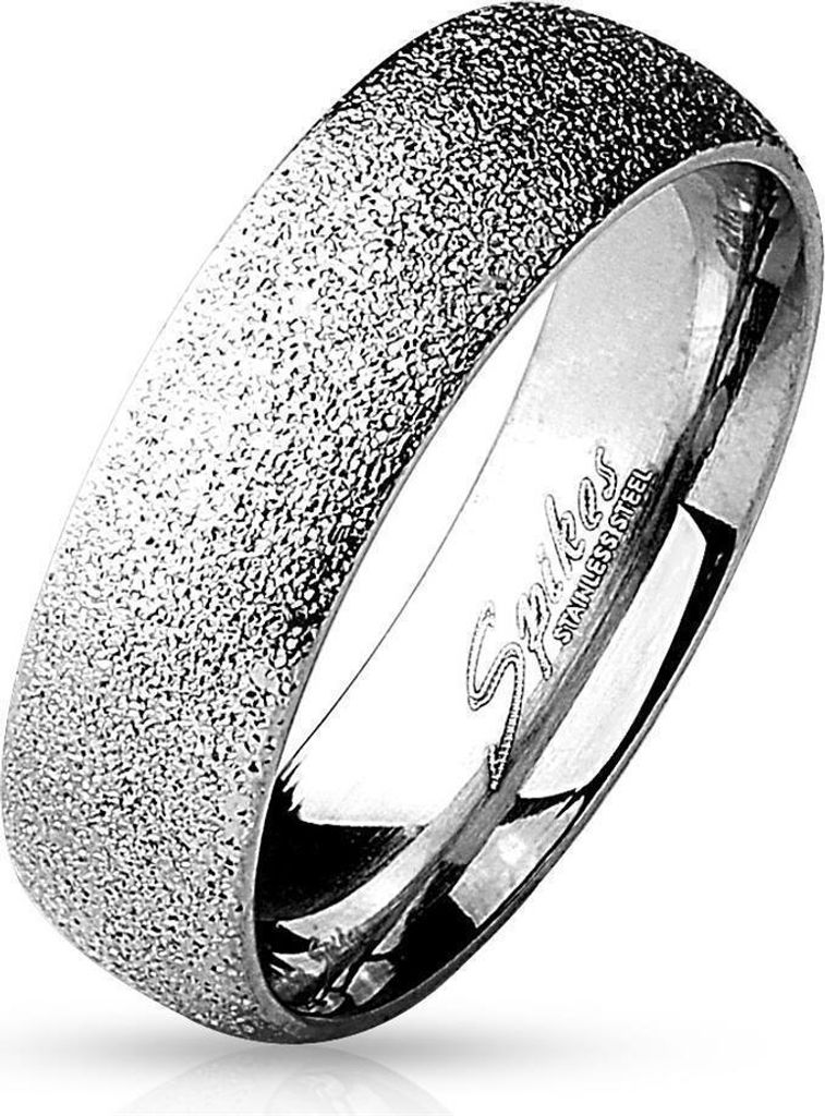 54 (17.2) Diamantoptik Ring silber Edelstahl Damen sand-gestrahlt