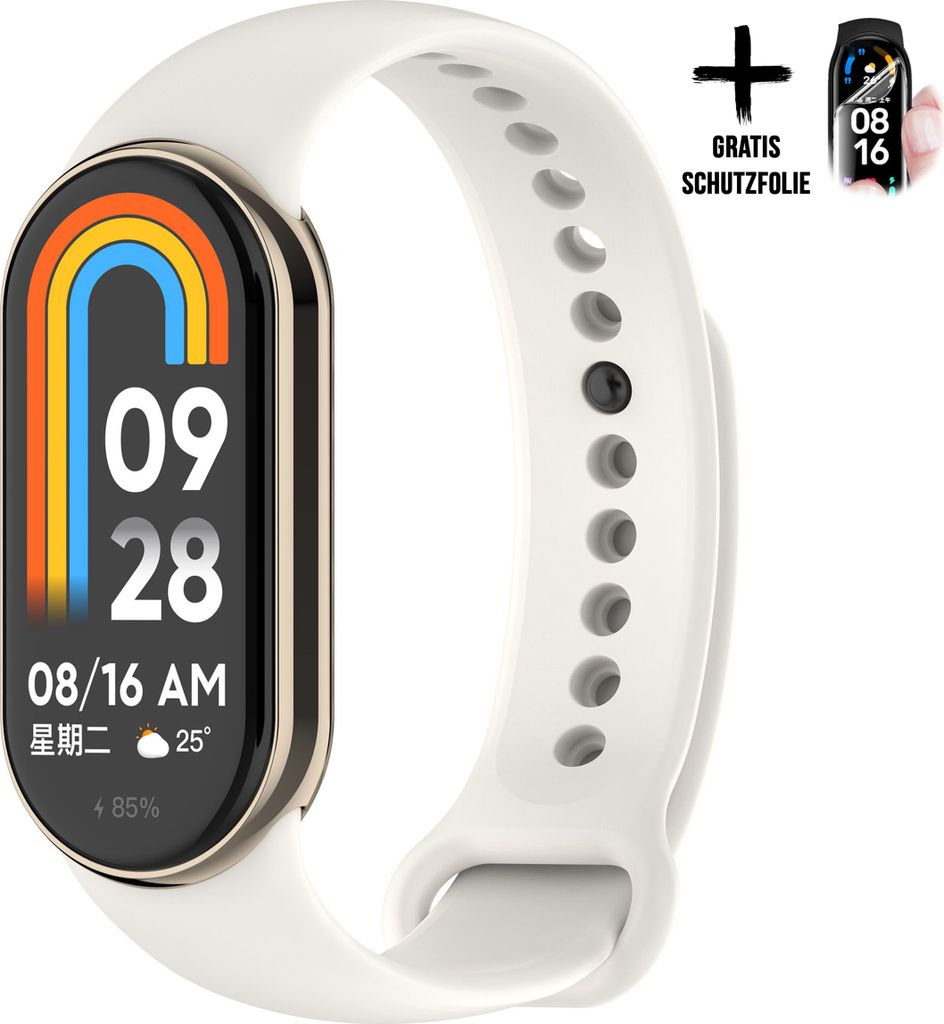 Moe-Pley Armband Für Xiaomi Band 8 9 * Creme * Premium Sport Silikon Uhrenarmband Armband Zubehör Ersatz