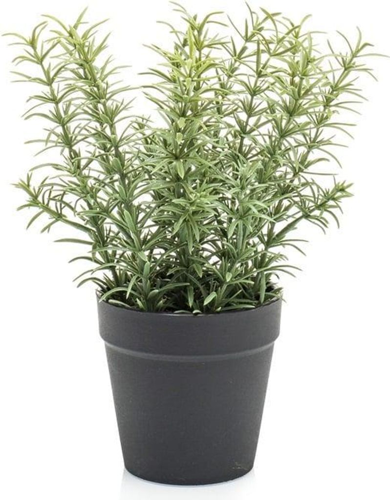 artplants.de Künstlicher Thymian Whoopi im Dekotopf, grün, 22cm - Künstliche Küchenkräuter