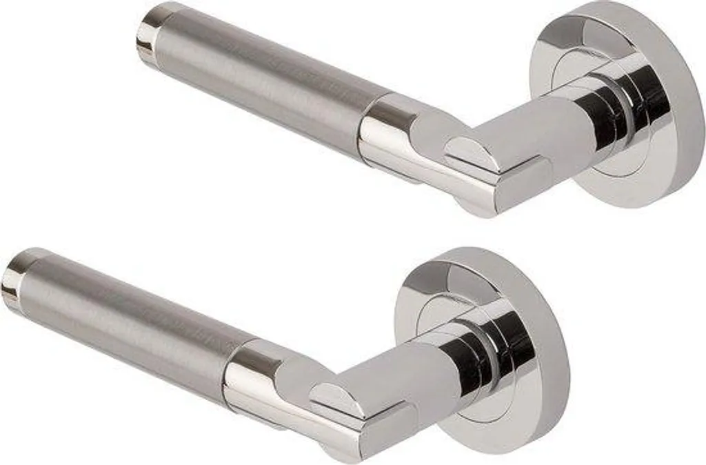 Paire de béquilles de porte roses et chrome poli - Lot de 2 DH3685