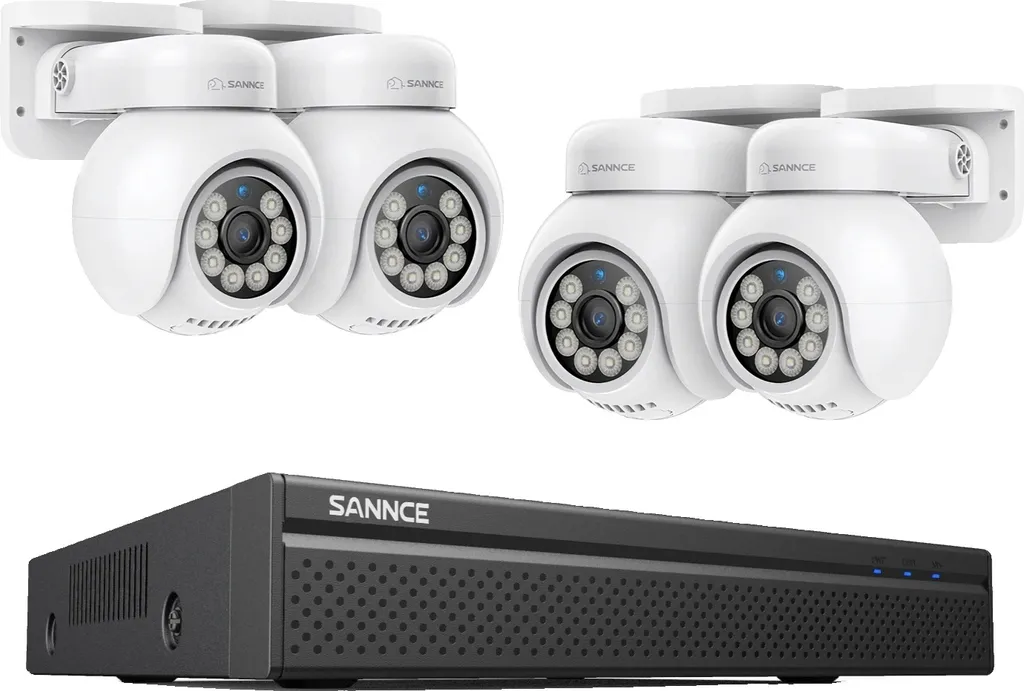 Système de surveillance pour maison 4K - 4 caméras extérieures mobiles