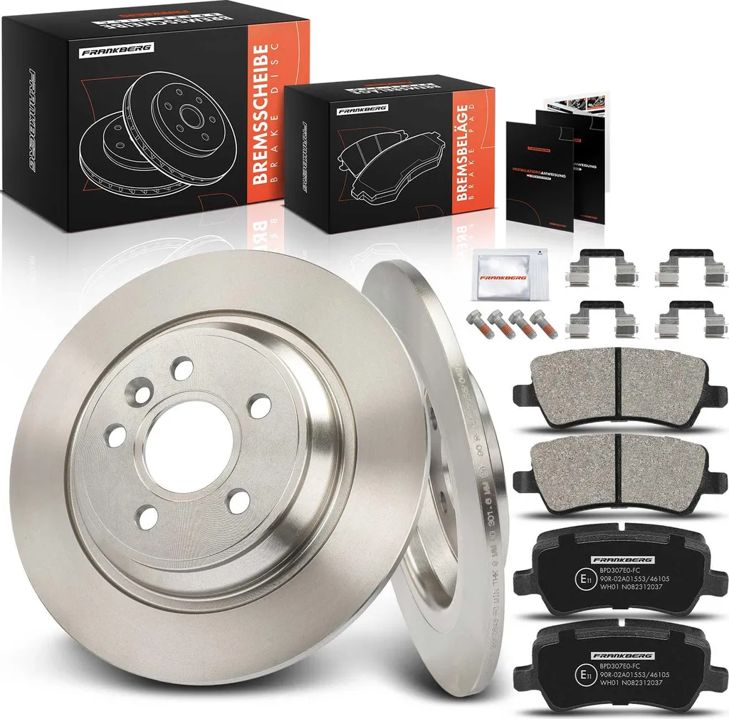 Frankberg 2 Disques et 4 Plaquettes de Frein Arrière pour Volvo V60 S60