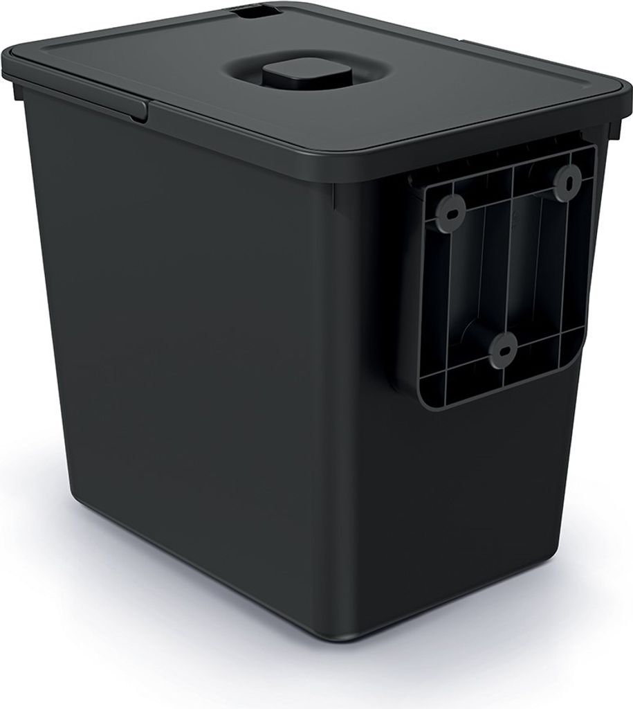 Závěsný odpadkový koš, 23 l, černá Obrázek produktu 4