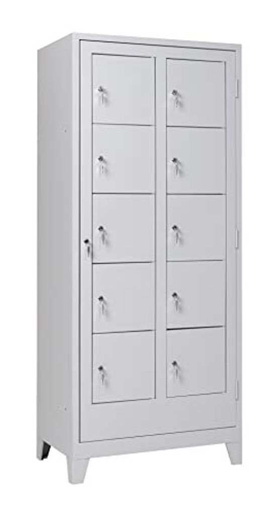 Wäscheverteilerschrank 10 türig Lichtgrau