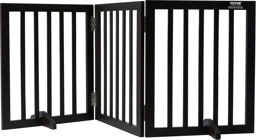 Barrière autoportante pour chien en bois pliable - Format XL 60 pouces