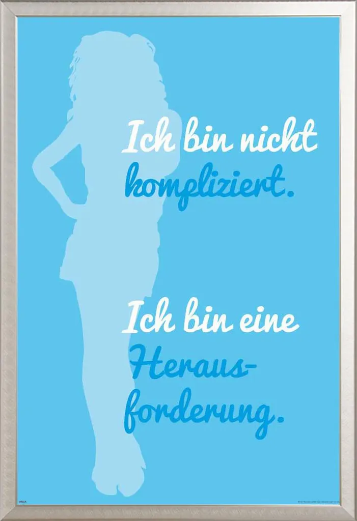 Poster Shinsuke Je ne suis pas compliqué Cadre Alu Argenté 61x91,5 cm