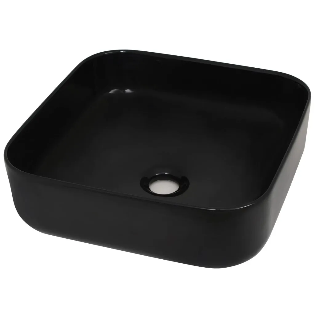 Lavabo Quadrato Nero 38x38 cm vidaXL: Ceramica di Design per il tuo Bagno