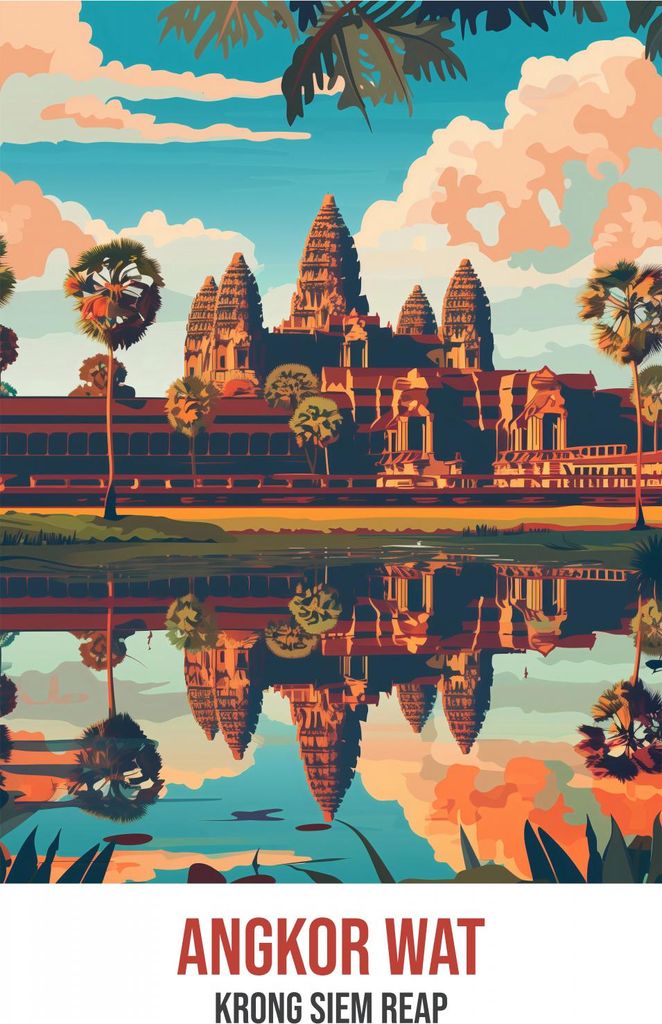 Plakat 53x81cm Angkor Wat
