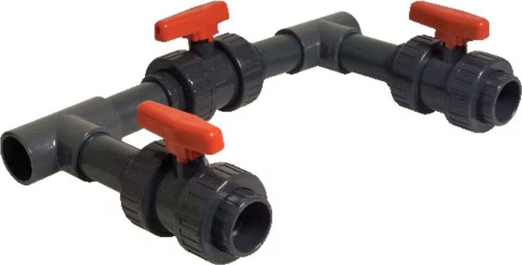 Bypass-Kit für Pool-Wärmepumpe Basis-Set PVC 3 Kugelhähne Produktbild 