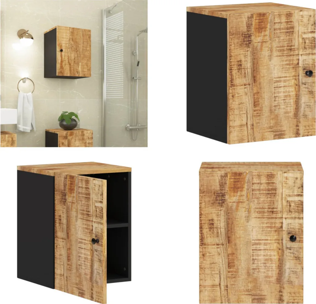 Mobiletto Bagno Sospeso 38x33x48 cm vidaXL - Legno Mango Salvaspazio