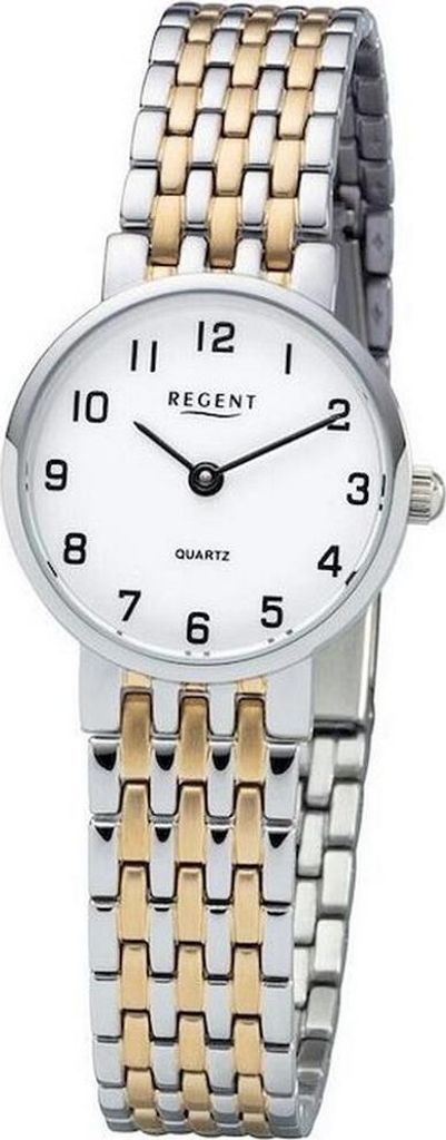 Regent F-1158 Damen-Armbanduhr, Gold-Gehäuse, Metall-Armband