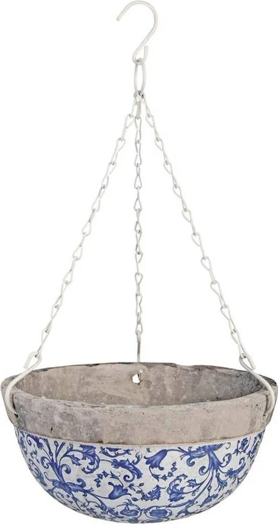 Cache-pot suspendu vintage en métal vieilli pour balcon et terrasse
