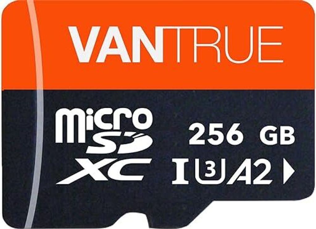 VANTUE 256 GB MicroSD-Speicherkarte UHS-I U3 4K-Adapterkompatible Dash Cam, Smartphone, Tablet, Actionkameraüberwachung (256 g)