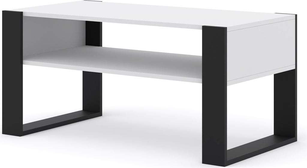 Stolik kawowy MONDI 100 x 50 cm Stolik kawowy z półką Biały Zdjęcie produktu 