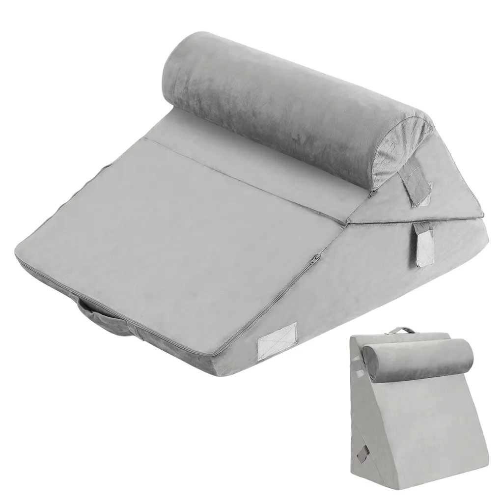 Coussin de Relaxation Triangle et Dossier de Lit avec Appui-Nuque