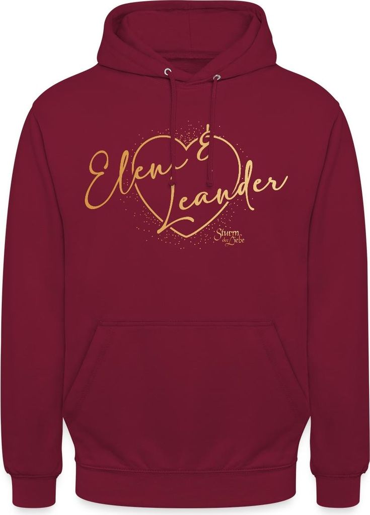 Spreadshirt Sturm Der Liebe Traumpaar Eleni & Leander Uni Hoodie, XXL, Bordeaux