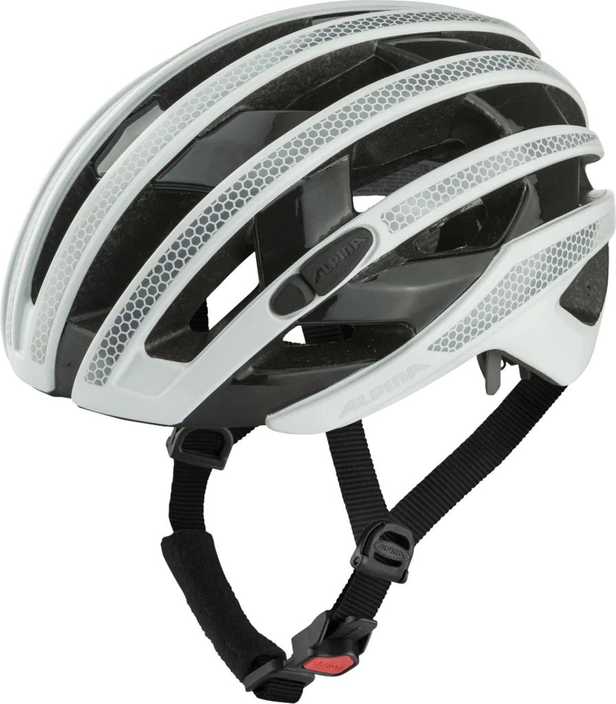 Fahrradhelm Alpina Ravel Reflective weiß glänzend, Gr.55-59cm