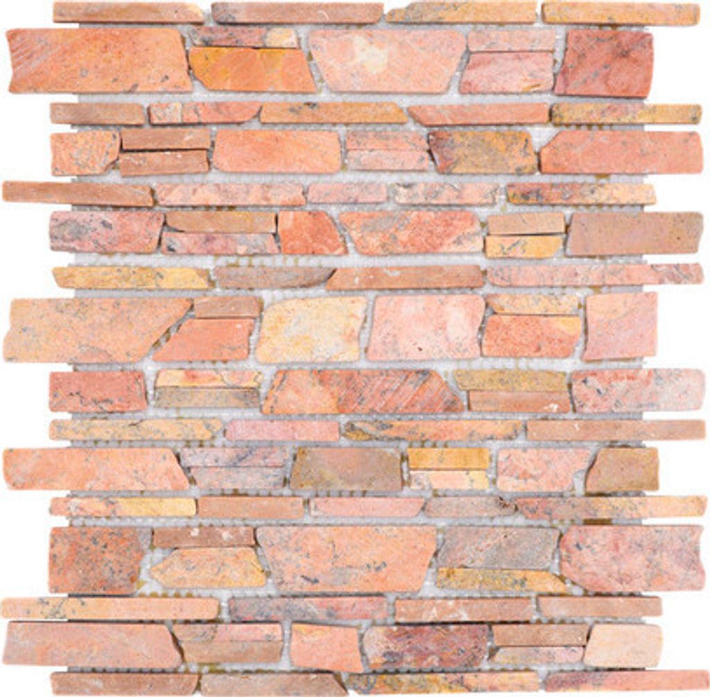 Natursteinmosaik MOS Brick 220 rot 30,5x30,5 cm Produktbild 