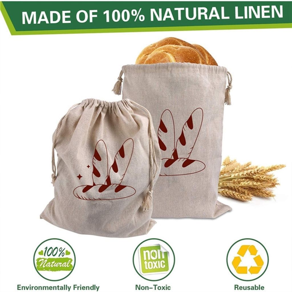 5er Brotkörbe, Brotbeutel Leinen, BrottüTen, Brotbeutel Produktbild 4