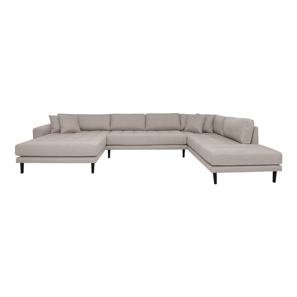House Collection Ecksofa Milo U-Sofa mit Offener Linker Ecke Steingrau