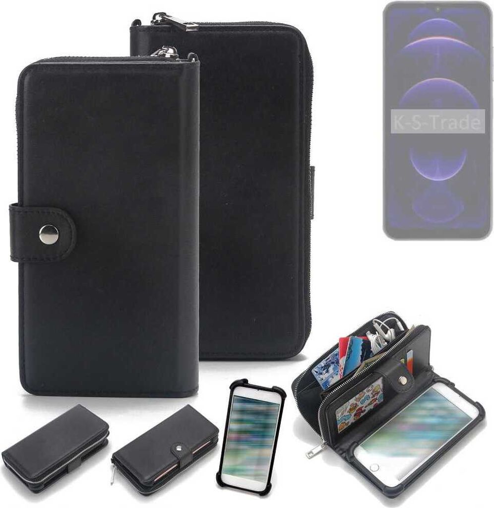 K-S-Trade 2in1 Handyhülle Schutzhülle kompatibel mit Hotwav Note 13 & Portemonnee Cover Handy Hülle Case Etui Geldbörse Wallet Bookstyle Hülle