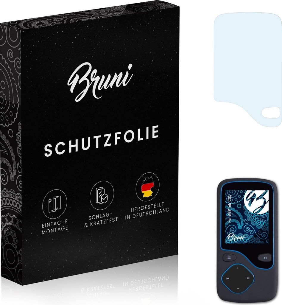 Bruni Basics-Clear 2x Schutzfolie kompatibel mit AGPTek C05 Folie