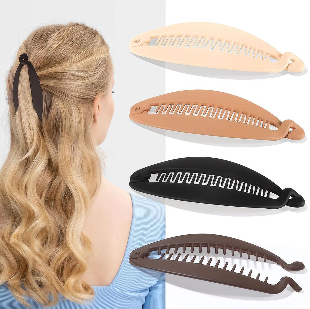 Bananen-Haarspange, 4er-Set Bananen-Haarspangen, Produktbild 