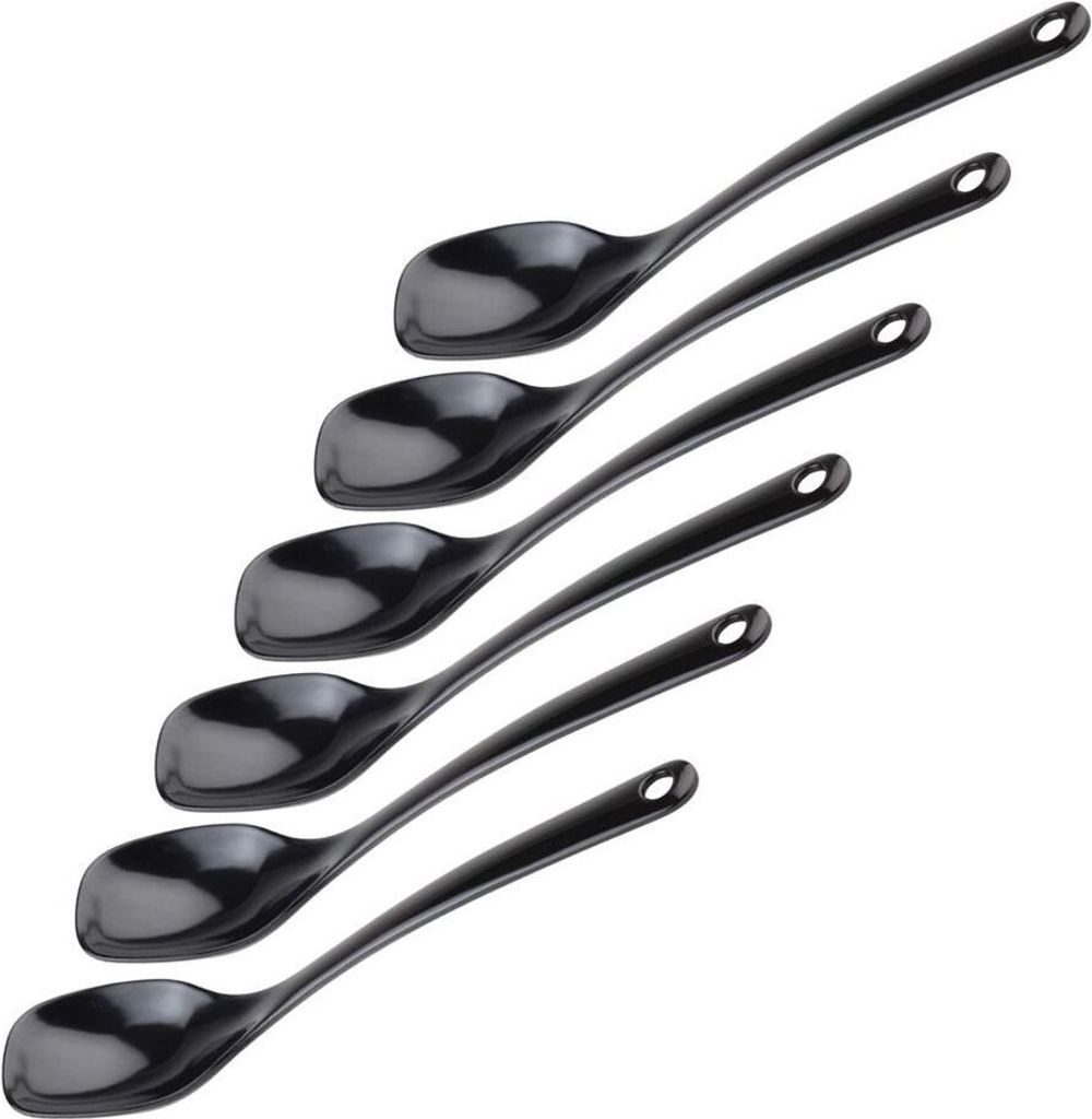 6er Set Kunststofflöffel Salatlöffel Salatbesteck Servierlöffel Löffel 30,5 cm