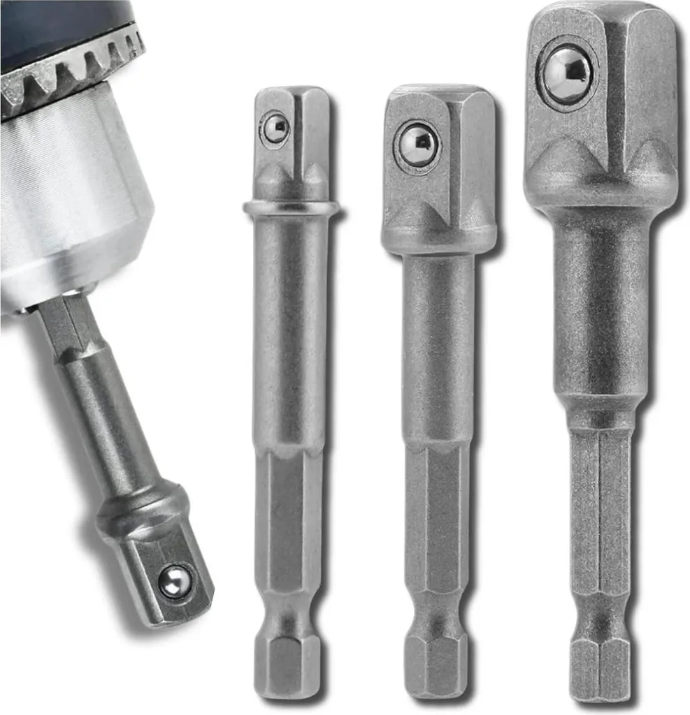 Set 3 Adattatori per Cacciaviti Professionali - Acciaio CR-V per Bussole
