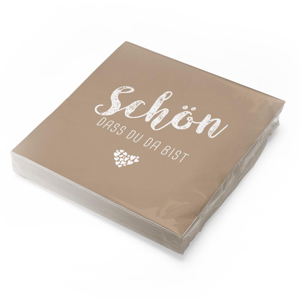 itenga 20x Serviette Schön dass du da bist latte macchiato Produktbild 