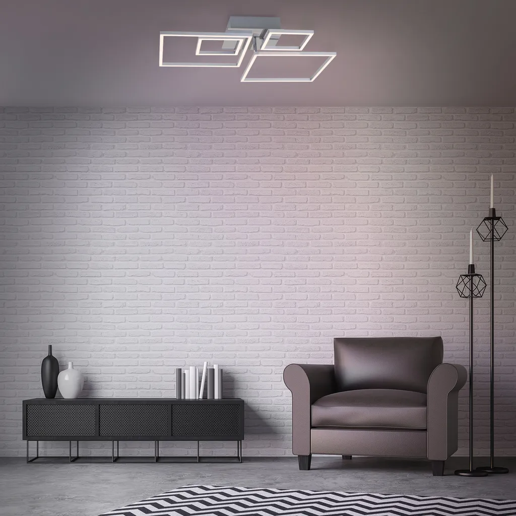 Plafonnier LED salon moderne Briloner Frame 45W éclairage puissant - 9