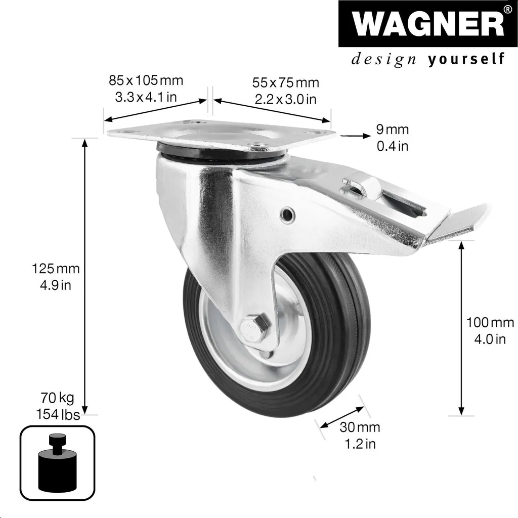 Déplacez vos charges sans rayer le sol avec la roulette Wagner RO 7104