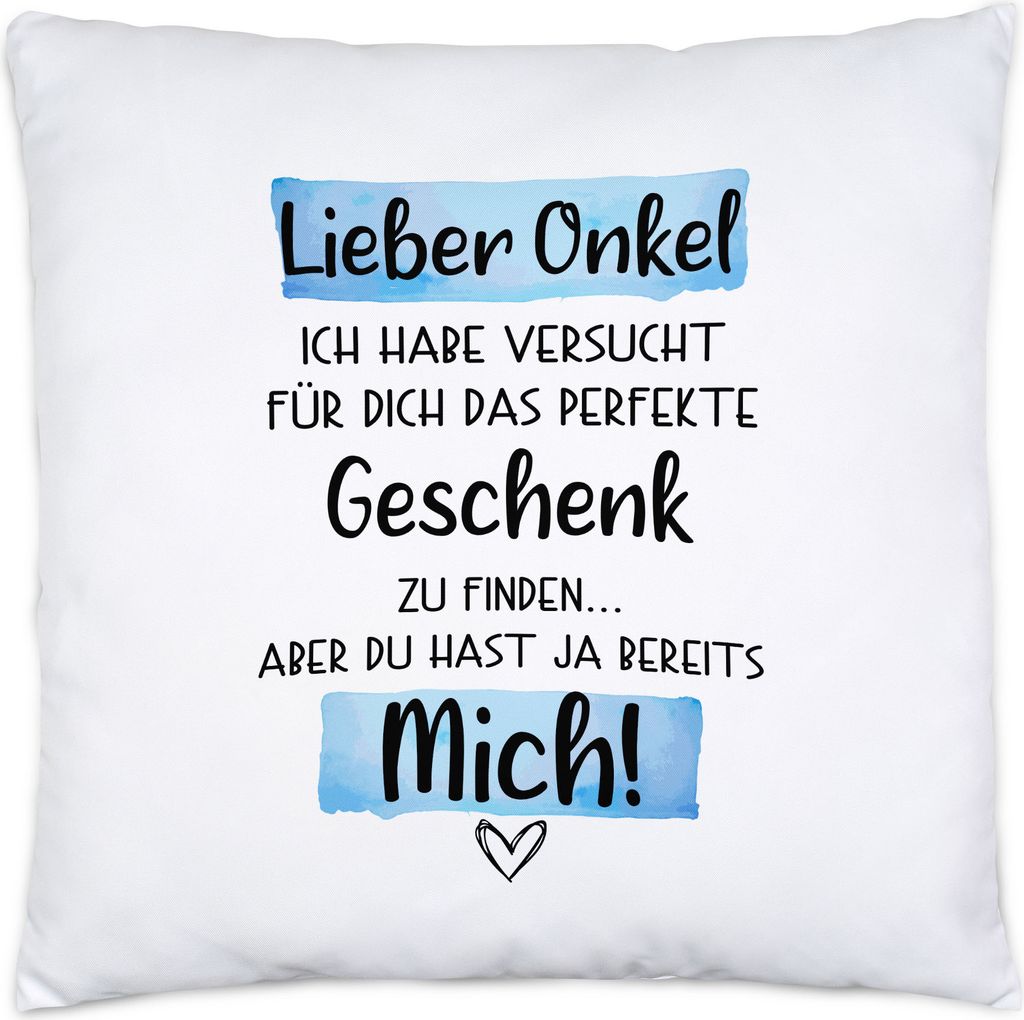 Onkel Geschenk Kissen Inkl. Füllung Lustige Geschenkidee Für Den Besten Onkel Nichte Neffe