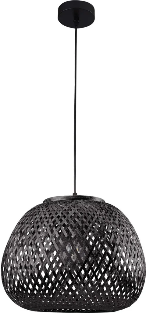 Lustre Suspension Style Bohème Noir Diamètre 35cm pour Salon et Bureau