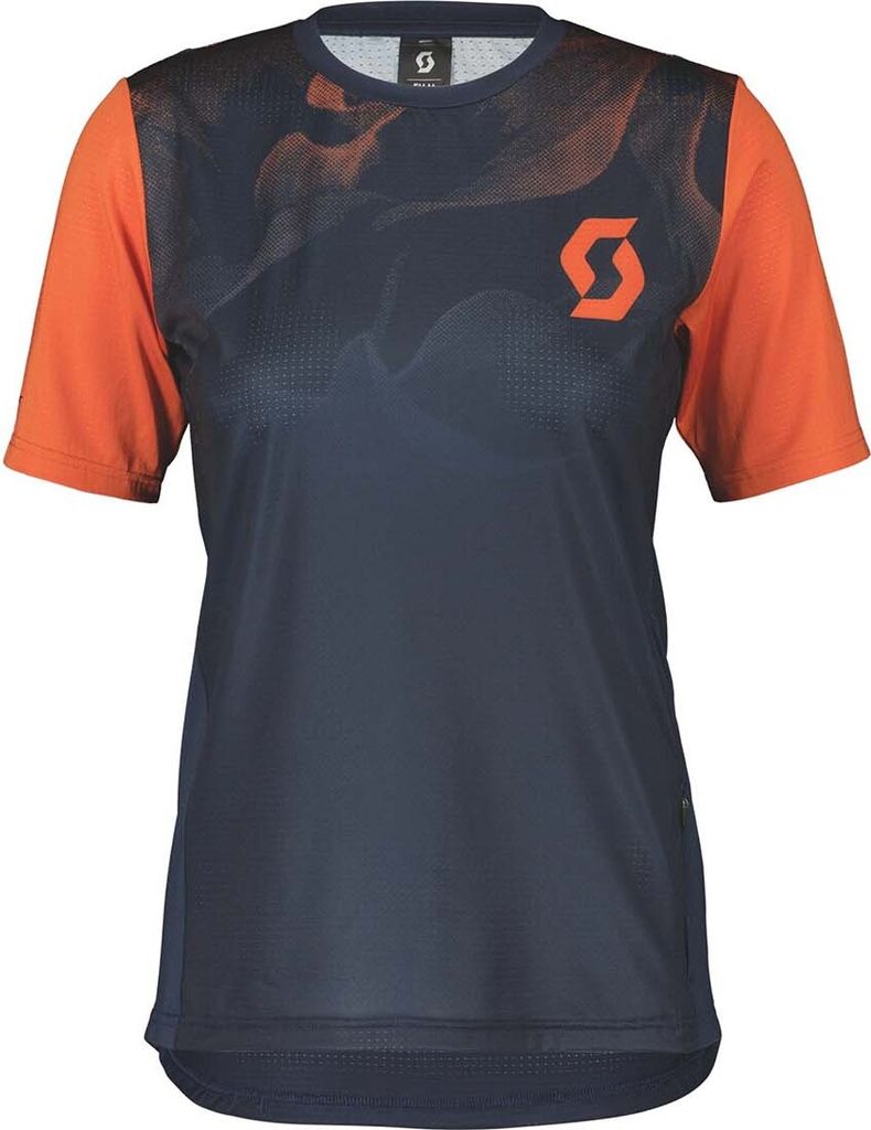 SCOTT Kurzarm Fahrradtrikot - TRAIL VERTIC SS LADY - Blau/Orange S