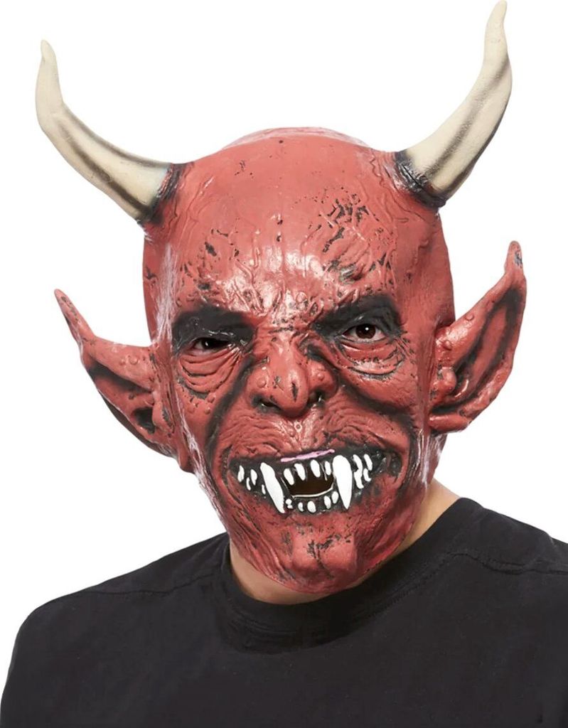 Masque de démon diabolique, couleur rouge - Taille unique Image du produit 