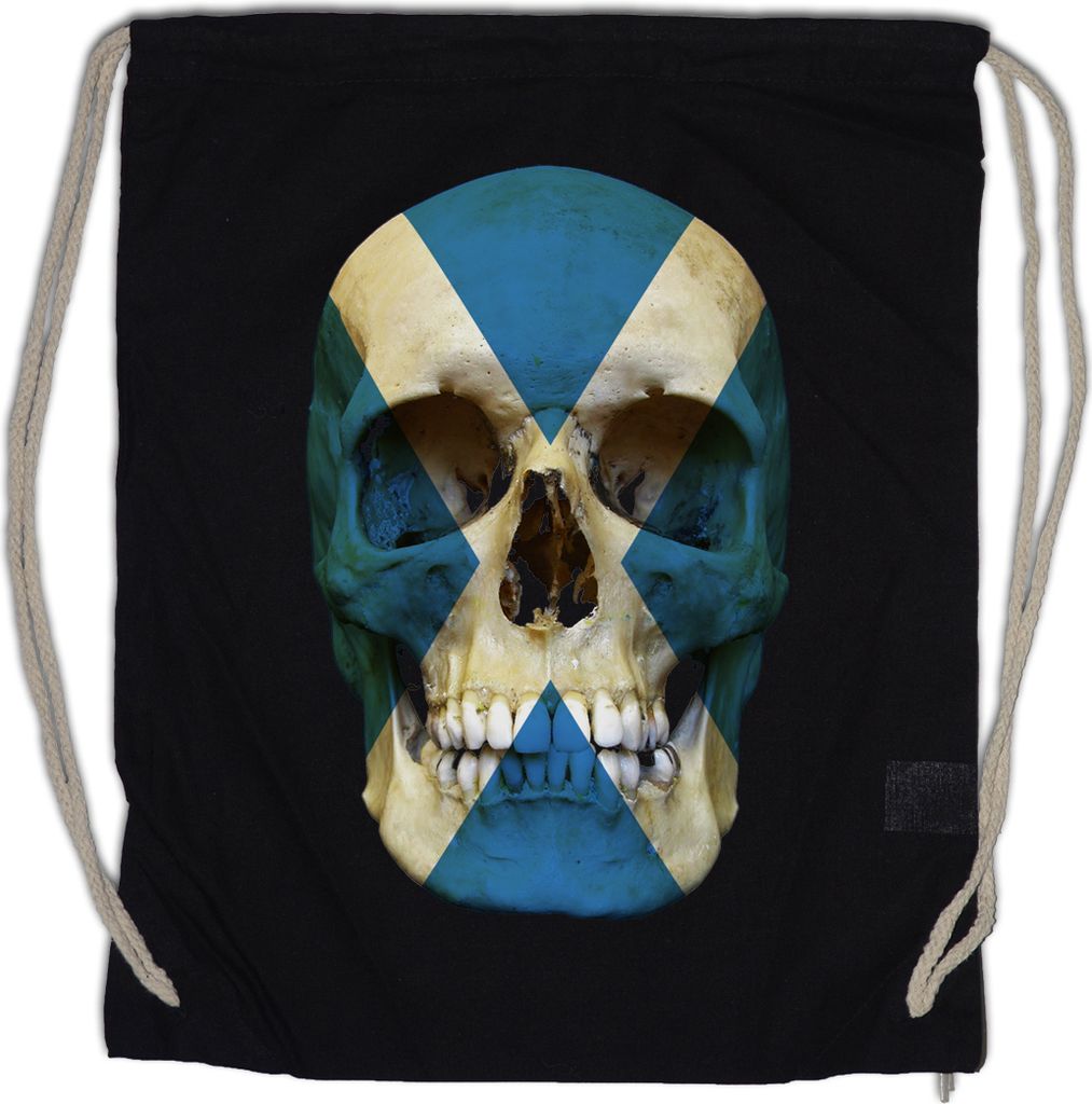 Urban Backwoods Classic Scotland Skull Flag, Turnbeutel, Farbe: Schwarz