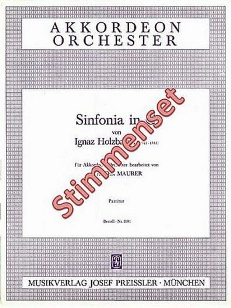 Holzbauer, I. Sinfonia in G Akkordeonorchester Stimmenset