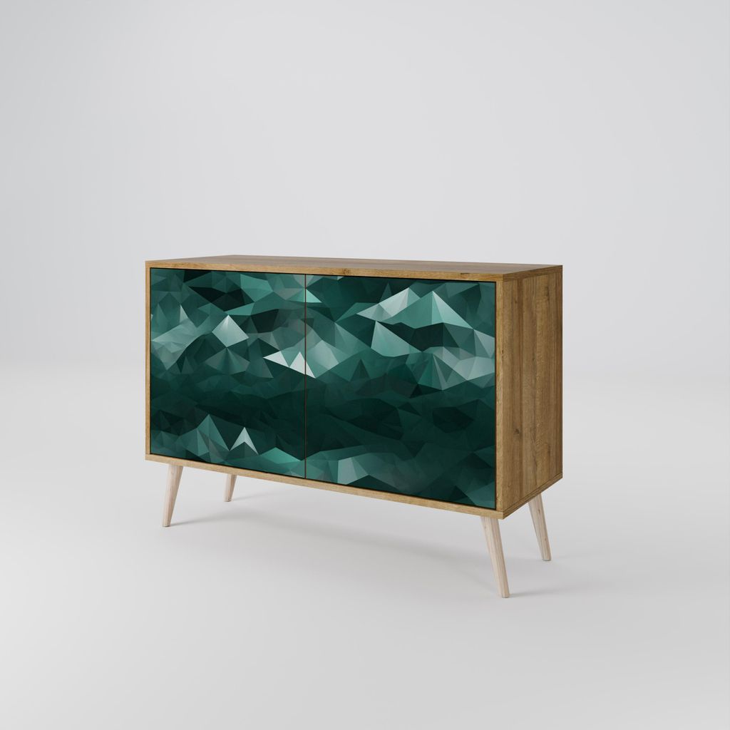 Spacerebels Kommode mit 2 Türen - Sideboard Komodenschrank - Highboard - Kleiderschrank Möbel - Wohnzimmer Schlafzimmer - 57,5×111×42 (HxBxT)