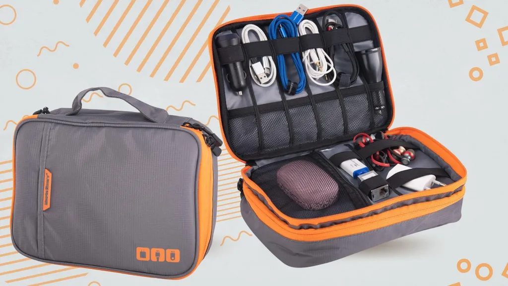 Borsa Organizer Per Cavi Da Viaggio Spaziosa A 2 Strati - 8